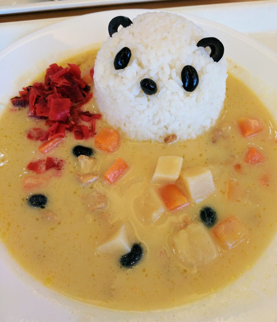 panda themed white curry