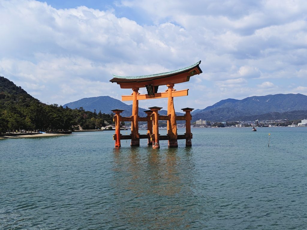 Floating Torii Gate in the coean near Miyajima Island