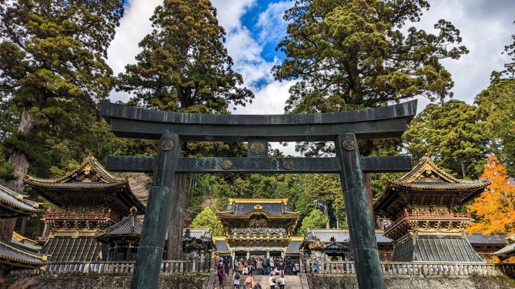 Torii Gate entrance to Toshogu Shrine in Nikko, Japan